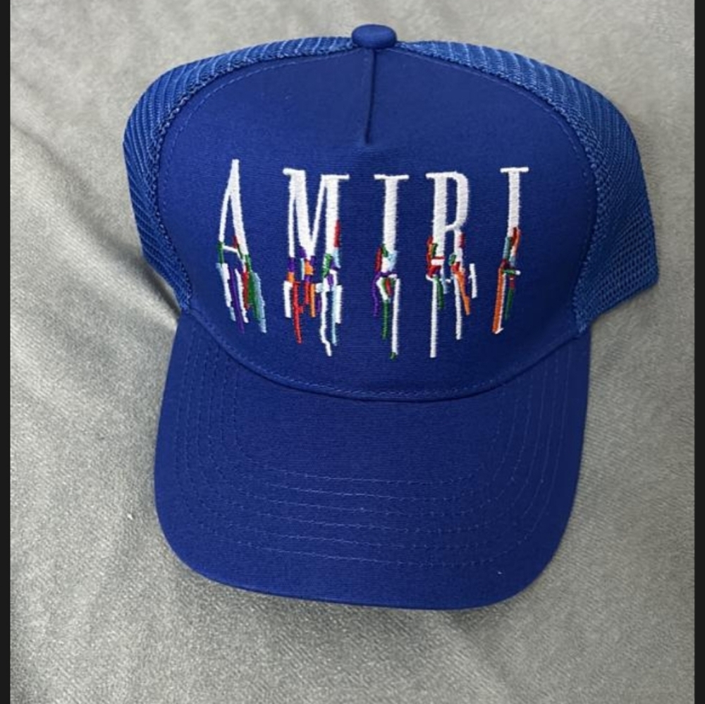 AMIRI Royal Blue Cap with Multicolor Logo